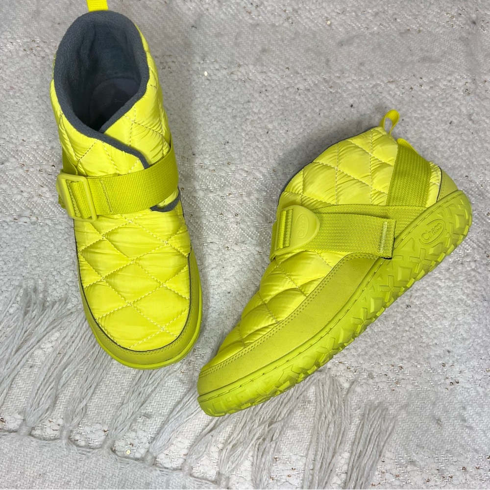 Chaco Ramble Puff Boots Neon Yellow Men’s Water Resistant Ankle Boots 10